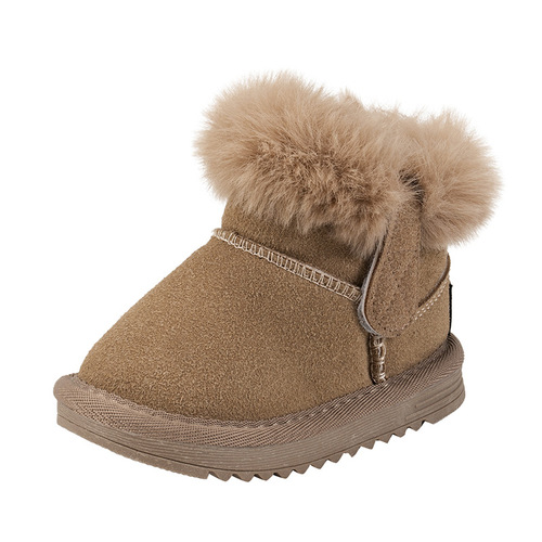 Baby Soft-Sole Snow Boots, New Toddler Learning to Walk Shoes for Boys and Girls, Small Children with Fleece Warmth Cotton Shoes for Winter