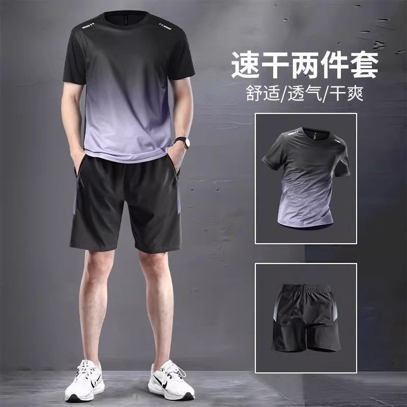 Sports Suit Men's Quick-Drying Short-Sleeved T-Shirt Badminton Clothing Summer New Basketball Fitness Clothing Running Shorts Sports Suit Men's Quick-Drying Short-Sleeved T-Shirt Badminton Clothing Summer New Basketball Fitness Clothing Running Shorts