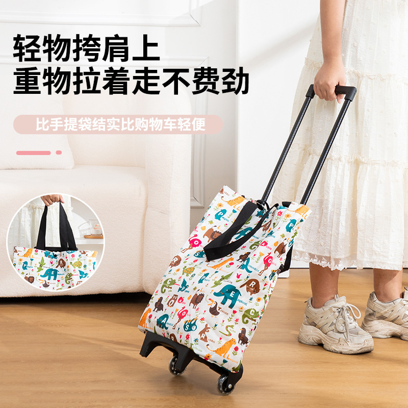 Trolley Shopping Cart for Grocery Shopping in the Supermarket, Portable Foldable Cart for Home Use and Picking up Packages