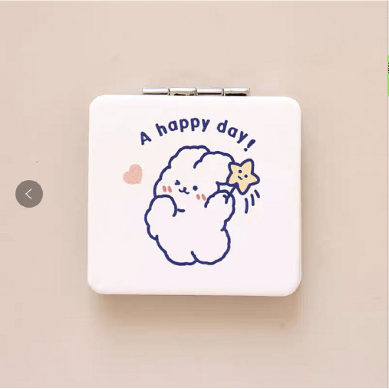 Lindo espejo pequeño Sanrio Kulomi espejo de maquillaje portátil de alto valor espejo de maquillaje portátil dormitorio de estudiantes espejo de maquillaje plegable