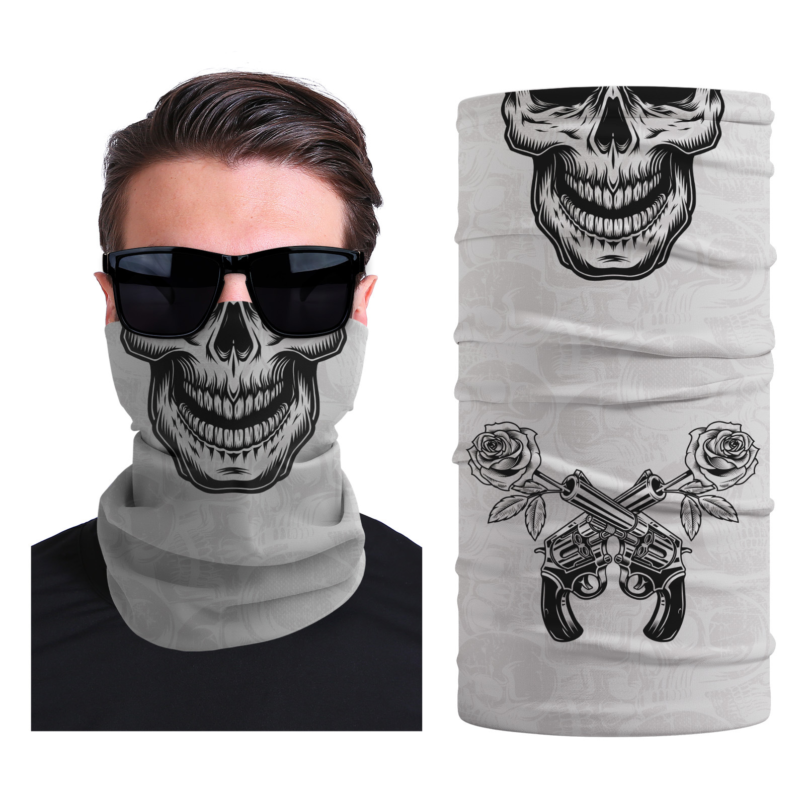 Xun hui transfronterizo media cara cráneo bufanda mágica sombrilla de viaje al aire libre máscara de equitación cuello de protección uv