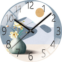 钟表挂钟客厅装饰创意石英钟卧室静音时钟挂墙新款免打孔现代挂表