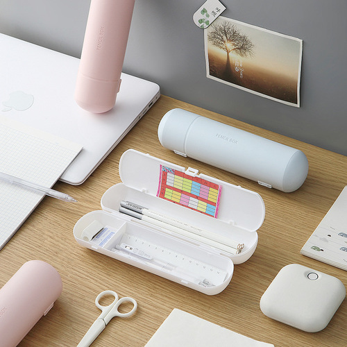 2024 Plastic Pen Case for Primary School Students, Trendy Monochrome Pen Pouch with Instagram Style, Japanese Girl's Heart Stationery Box, Middle School Pencil Case