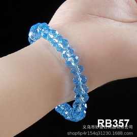 【厂家直销】8mm彩色水晶手链现货批发弹力绳玻璃珠幸运石crystal