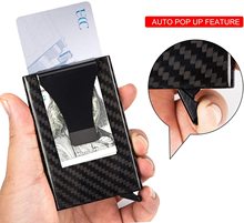 外贸碳纤维礼品自动弹出式信用卡夹 定制防盗刷保护套名片盒钱包