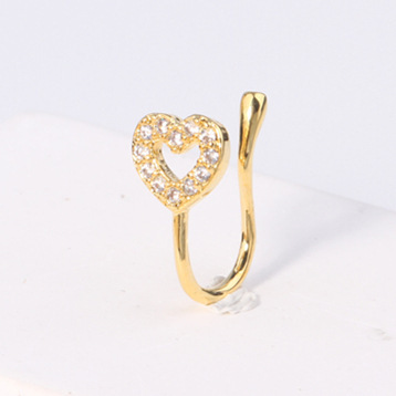 Fashionable nose piercing, diamond stone inlay, nose clip, European style