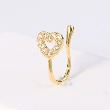 Fashionable nose piercing, diamond stone inlay, nose clip, European style