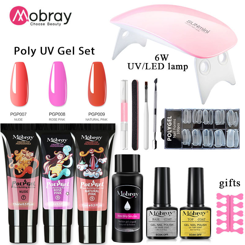 Kit de herramientas para uñas con lámpara de gel de extensión de cristal para decoración de uñas transfronteriza, con gel de extensión sin papel de secado rápido