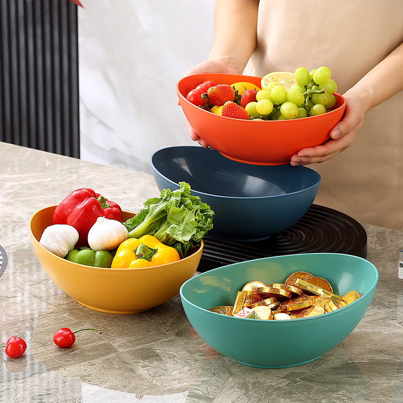 Cross-Border Wheat Straw Bowl Ingot Bowl Japanese Bowl Ramen Bowl Soup Bowl Vegetable Bowl Large Bowl Fruit Bowl Tableware Wholesale