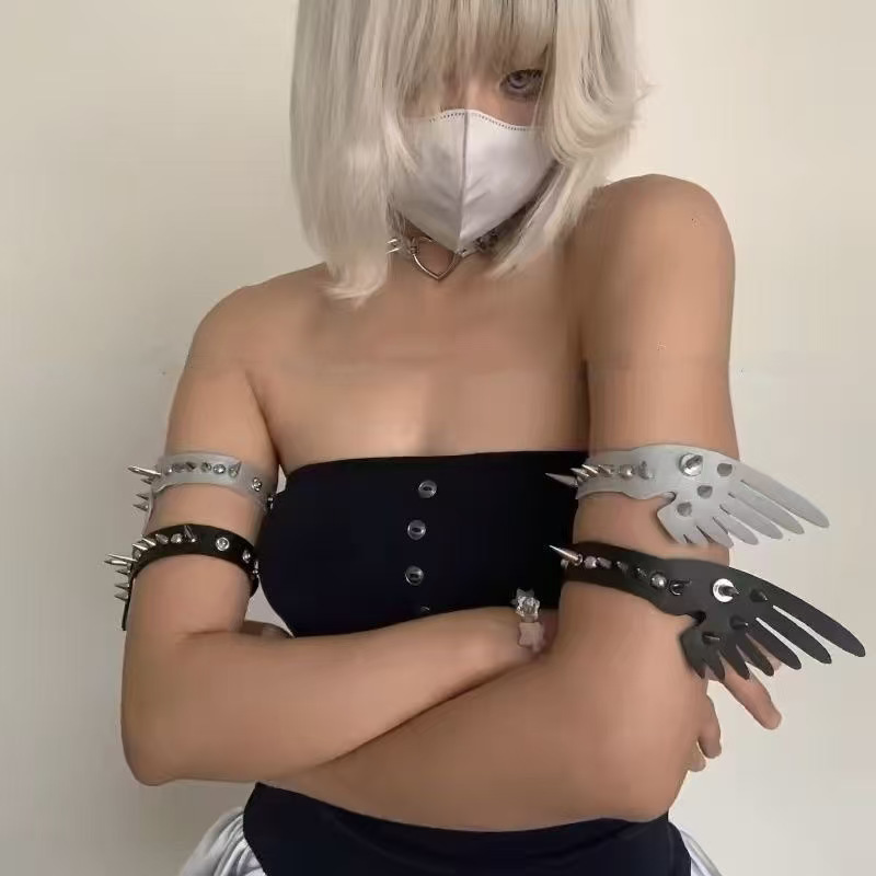 Original Homemade y2k "Fall and Redemption" Diablo Punk Wings Arm Ring/Bracelet Accessories