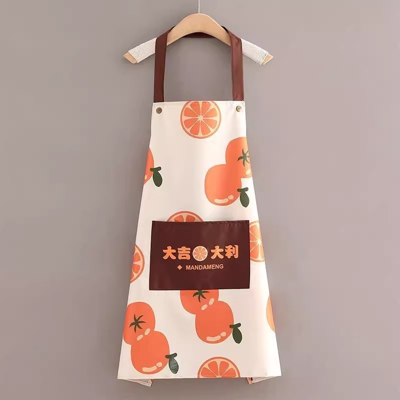 キッチン家庭用エプロン防水性と耐油性の夏用薄型スタイル手拭き可能かわいいファッショナブルな新しいスタイルの調理用幅広|undefined