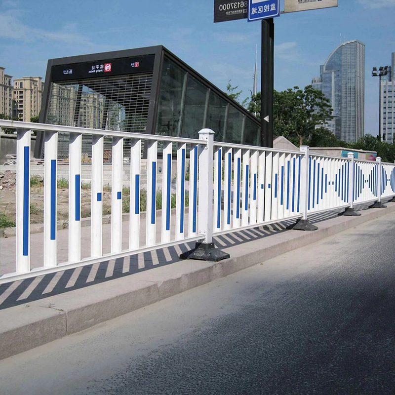 道路护栏景区商场加厚分流隔离栏马路中间分隔蓝白交通防撞栏杆