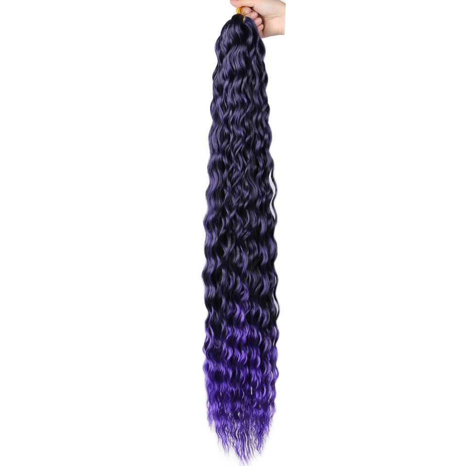 Peluca de Fibra Sintética, Cabello con Ondas Profundas, Ondas Grandes, 30 Pulgadas, 120g, Fábrica de Cabello de Crochet Xuchang