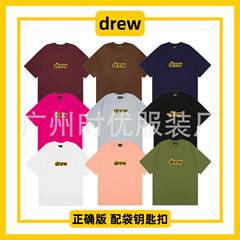正確版drew笑顔潮牌house欧米夏の新型多色百合男女同型半袖tシャツ