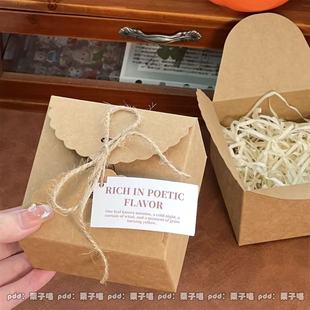 Ins Style White Brown Kraft Paper Square Packaging Box DIY Doll Gift Packaging Carton Affordable Packaging Material