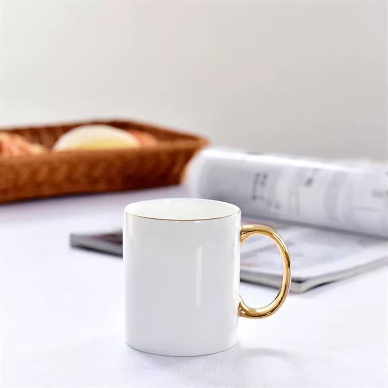 Fabricantes de tazas de cerámica personalizadas al por mayor suministro directo de comercio exterior 11oz impresión LOGO taza de sublimación de transferencia de calor hueso taza de agua de porcelana
