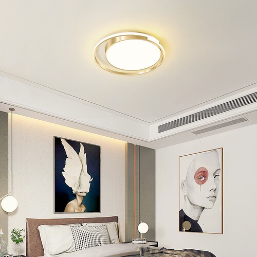 Main Bedroom LED Ceiling Lamp: Simple Modern Gold Round Creative Personal Warm Romantic Luxury Room Lamp
