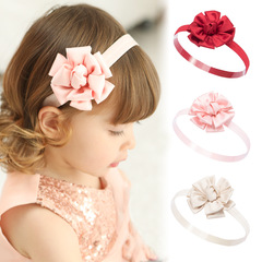 70437 Fabric Rose Children's Hairband Silk Damask Baby Hair Accessory Girl Baby Elastic Flower Headband