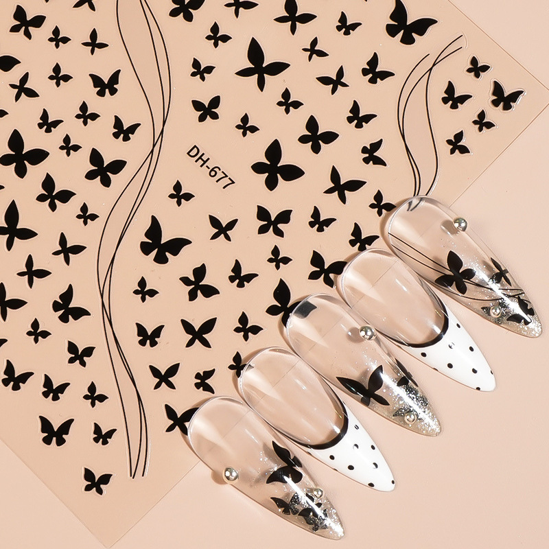 Redanco new 3D explosions butterfly series nail art stickers adhesive nail stickers wholesale DH-677 Redanco new 3D explosions butterfly series nail art stickers adhesive nail stickers wholesale DH-677