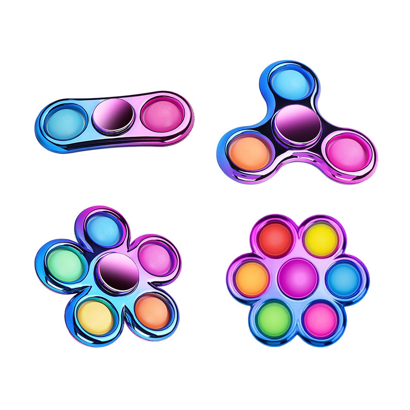 Cross-Border Exclusive Supply of Colorful Bubble Fidget Spinner Toys, Pp Silicone Stress-Relief Educational Pioneer Spinning Toys Wholesale