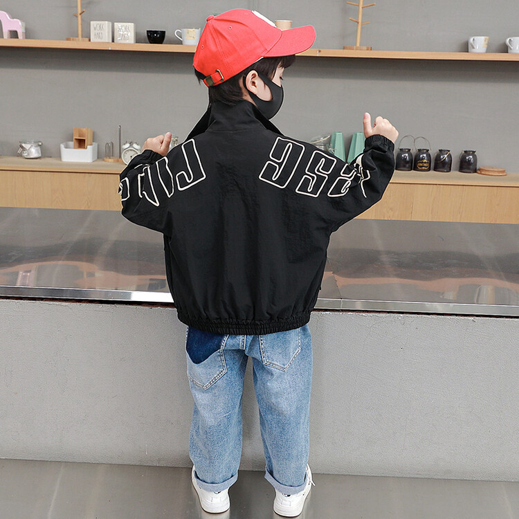 Sprint Suit 2023 Spring and Autumn New Children's Standing Neck Windbreaker Boys' Handsome Versatile_voghion.com