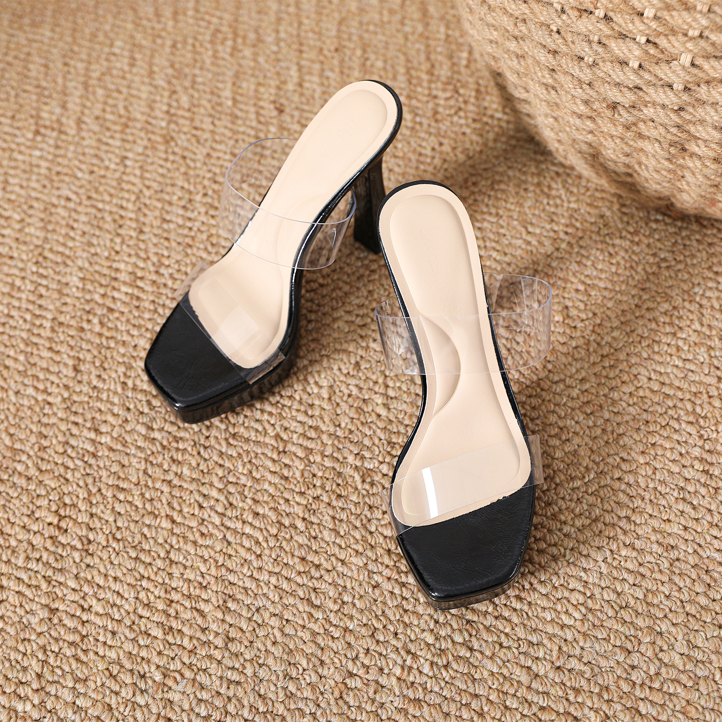 Petite Slippers 2025 Summer New Fashion Versatile One-Strap Chunky Waterproof Platform High Heel Sandals_vogvips.com