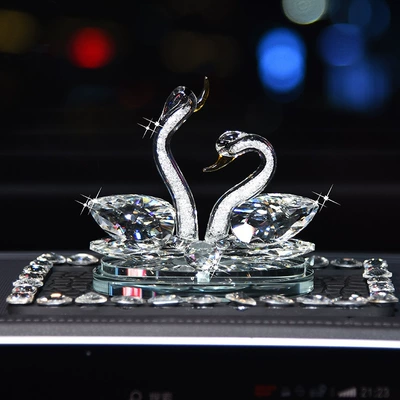 Carefully Selected Crystal White Swan Car ornaments - swan-love-white-large-size