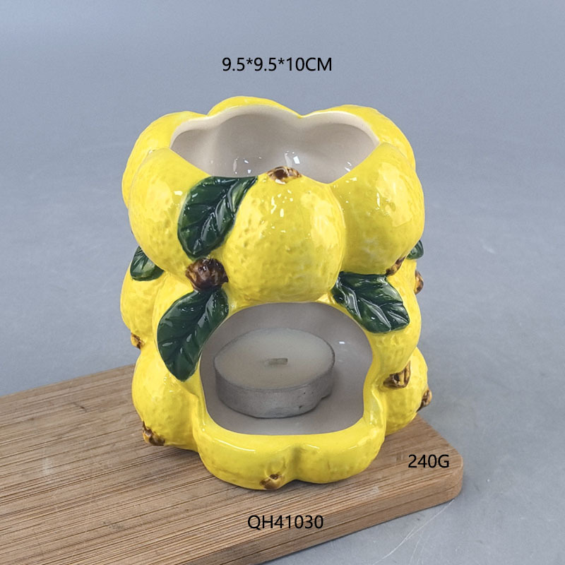Frutas creativas limón cerámica estufas de sabor pequeño recipiente de vela fresca escritorio decorativo simple adornos transfronterizos