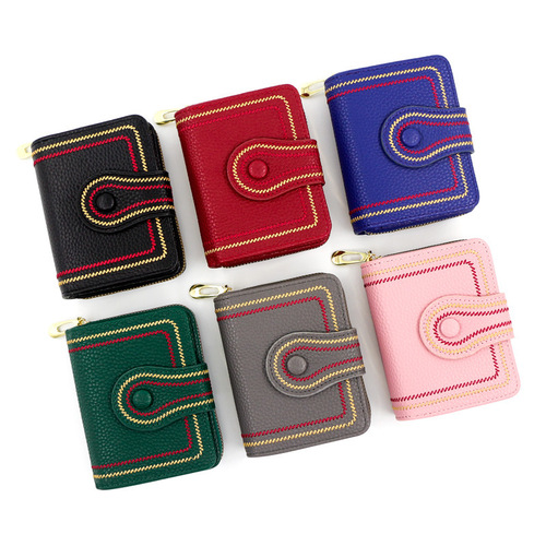 Fashion Wallet Women's Short Coin Purse  New Trendy Women's Organ Card Holder Embroidered Wallet Women's Wallet