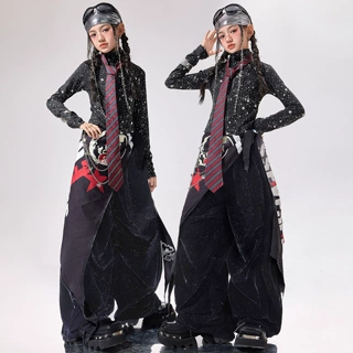 女童爵士舞服装时髦潮酷少儿jazz街舞演出服女团酷辣走秀元旦表演