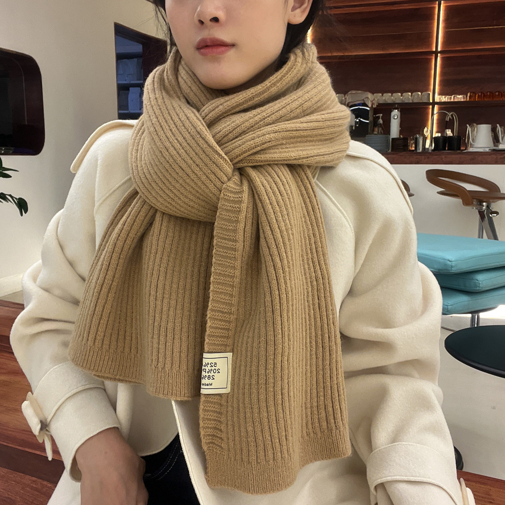 Autunno inverno tinta unita piccolo per la nuova versione coreana da donna, semplice versatile, calda protezione per il collo, sensazione di fascia alta_voghion.com