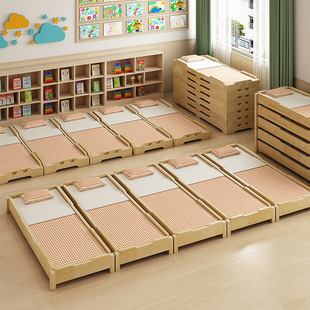 Kindergarten Bed Nap Bed Solid Wood Daycare Class Primary School Student Bed Children's Nap Bed Nap Bed Single Bed