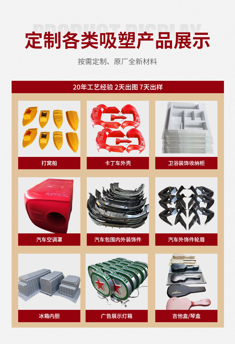 Abs Thick Sheet Vacuum Forming Automotive Interior and Exterior Decorative Parts, Door Sill Strips, Bumpers, Front Face, Car Anti-Kick Doors, Vacuum Forming Processing