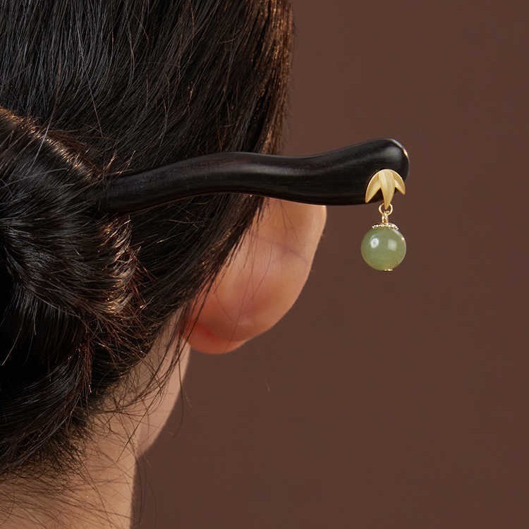 Zhizhu 머리핀 [천연 흑단]