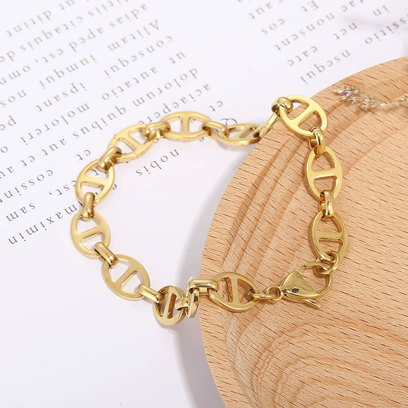 Fashionable brand metal chain stainless steel, bracelet, European style, simple and elegant design