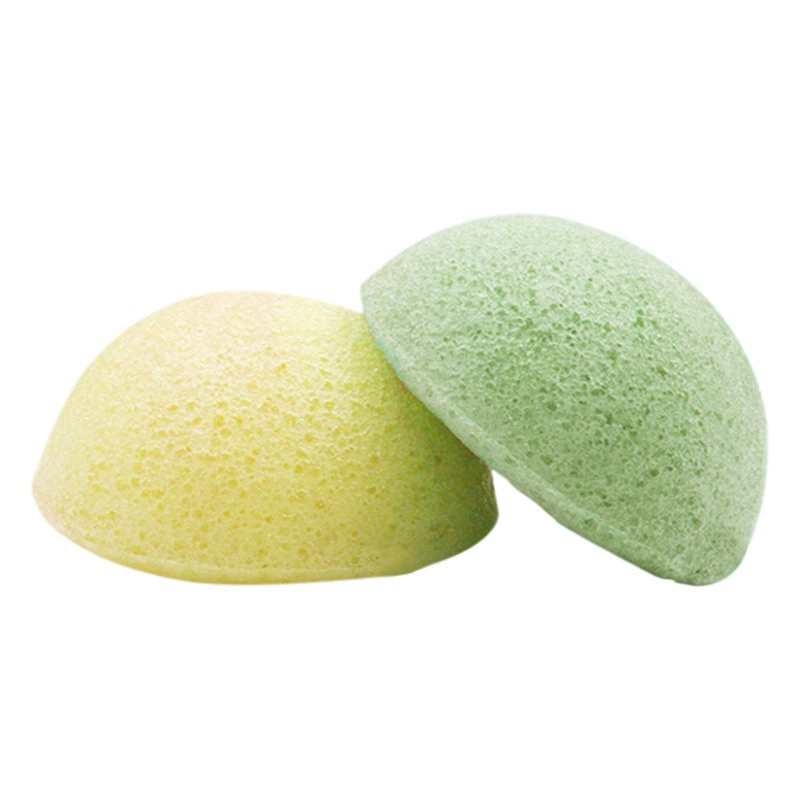 Трансграничная полусферическая губка konjac, натуральная губка для очищения лица, глубокое очищение, отшелушивающее средство для снятия макияжа, очищающая губка оптом