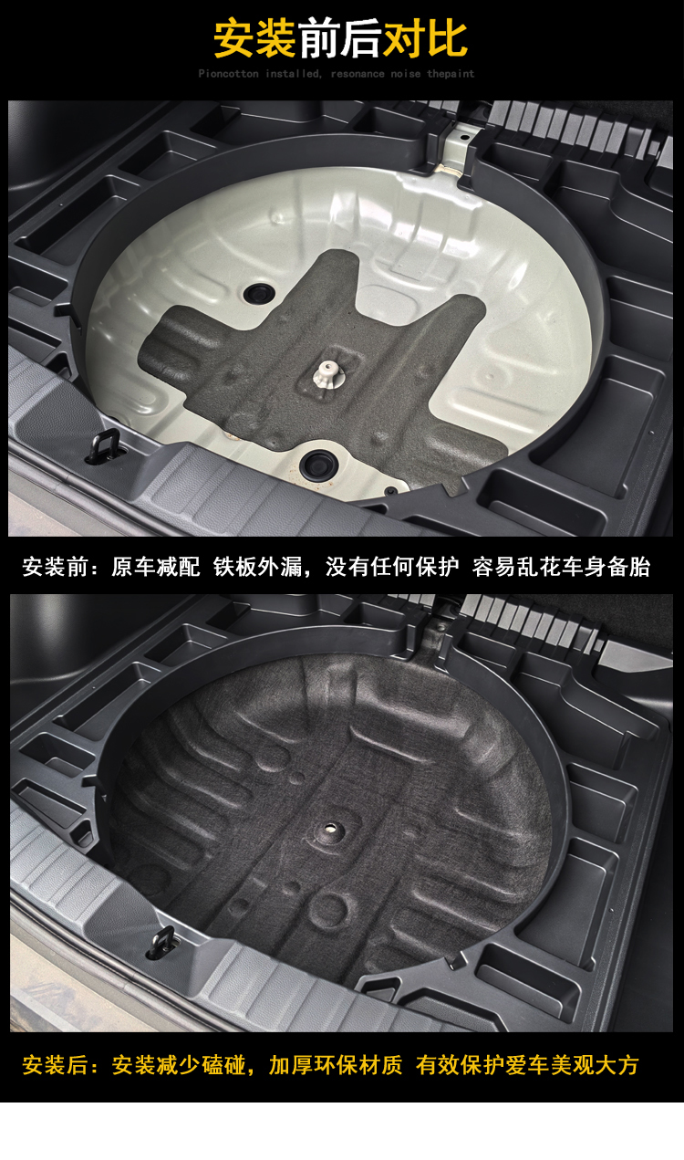 Suitable for Toyota Fortuner, Corolla, and Rav4 Trunk Soundproofing Cotton, Spare Tire Pit Cotton, Spare Tire Shockproofing Cotton