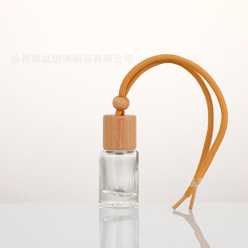 Botella de perfume de cables de automóvil botella vacía botella de perfume de automóvil colgante tapa de madera botella vacía perfumes volátiles al por mayor