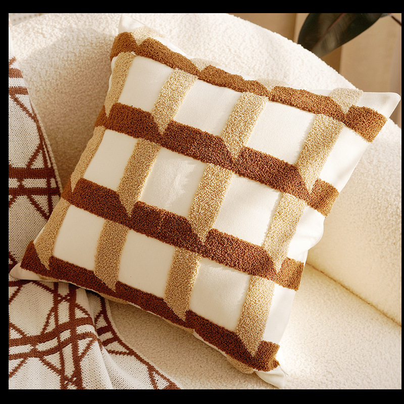 Crema de estilo retro de alta calidad sofá sala de estar almohada cubierta de almohada dormitorio ventana flotante cama almohada cubierta de almohada cojín núcleo