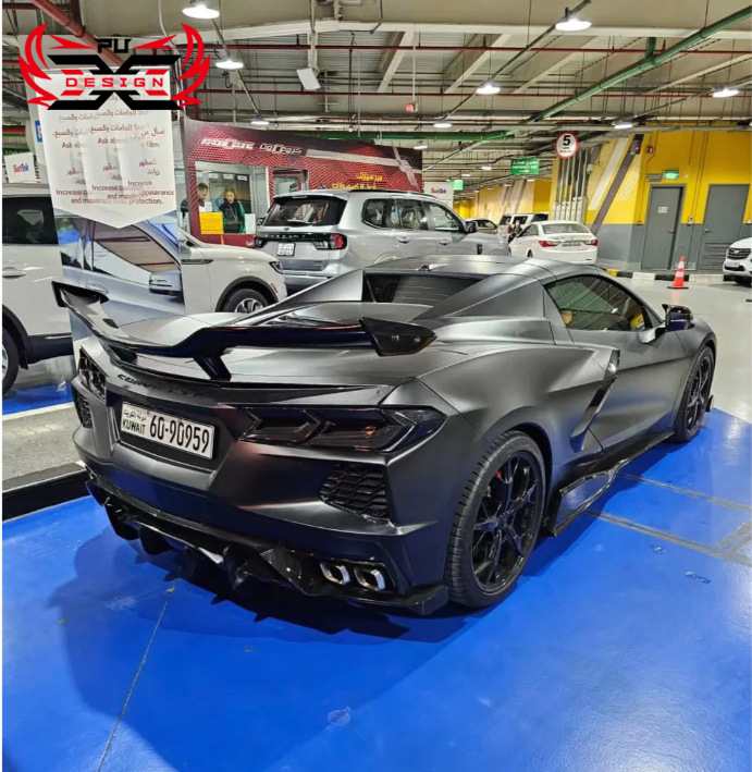 Suitable for Chevrolet Corvette C8 Z51 Stingray Upgrade to Z06 Carbon Fiber Rear Wing Dry Carbon Spoiler