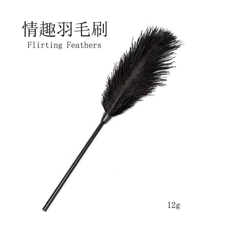SM情趣鸵鸟毛羽毛刷情侣惩罚按摩羞耻挑逗调情羽毛棒另类成人用品