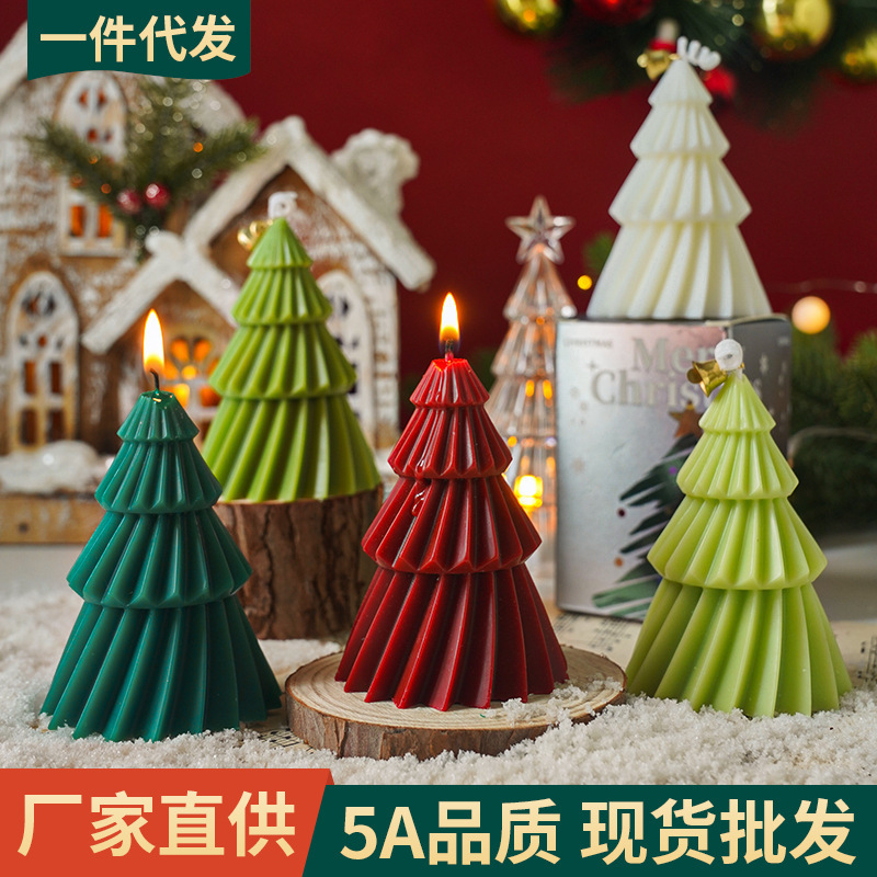 クリスマスツリーキャンドルのお土産、実用的な小さなギフト、手作りの香りの装飾品、クロスボーダーアロマセラピーキャンドルのカスタマイズ|undefined