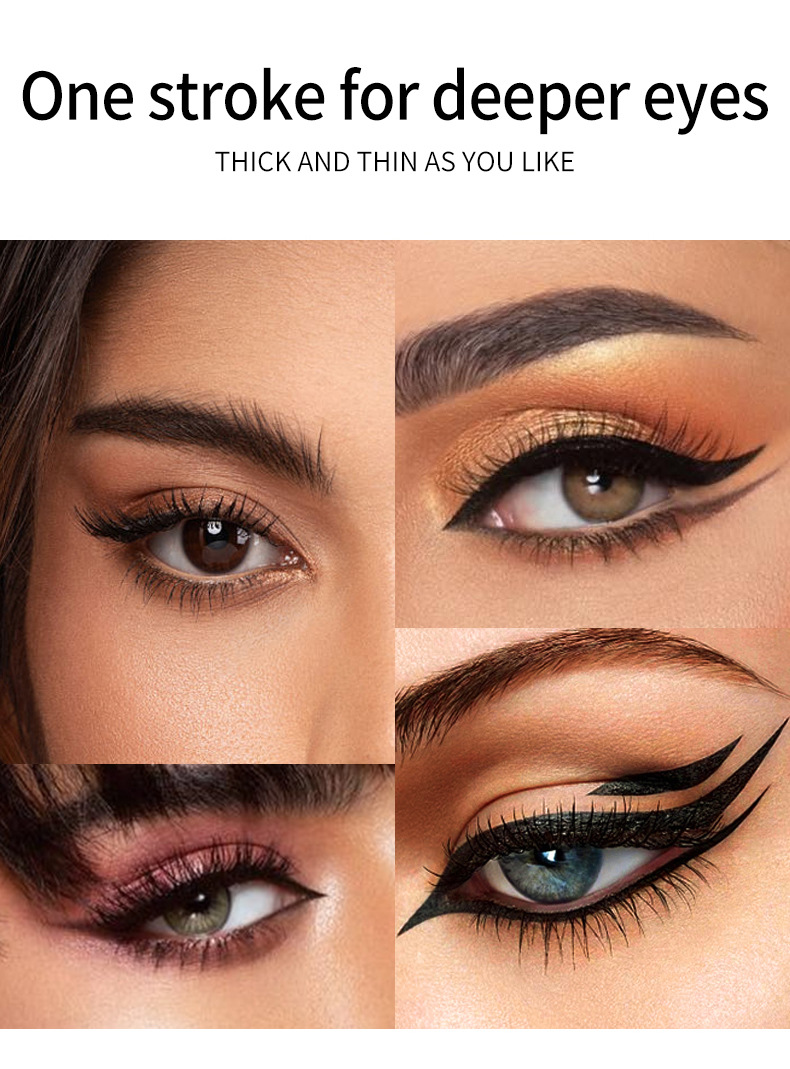 VIBELY Cross-border Black Waterproof, oil-resistant, non-smudging eyeliner, extremely fine, smooth, quick-drying and long-lasting eyeliner liquid Specification drawing