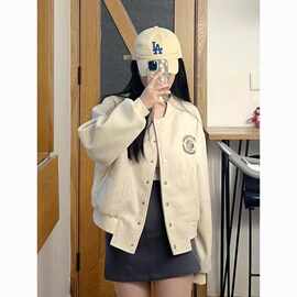 美式复古棒球服外套女秋冬2026新款新款高级感小个子短款夹克上衣