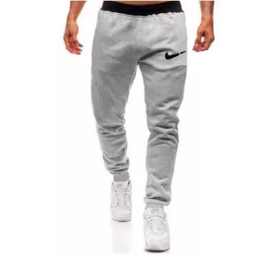 2024 Comercio exterior europeo y americano estilo grueso más terciopelo estampado de hombre pantalones casuales pies pantalones de entrenamiento pantalones deportivos