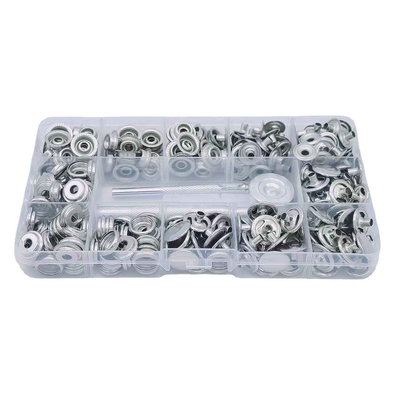 Para transfronteriza 201 # Acero inoxidable gran hebilla blanca broche + caja de montaje instalación herramienta jeans ropa