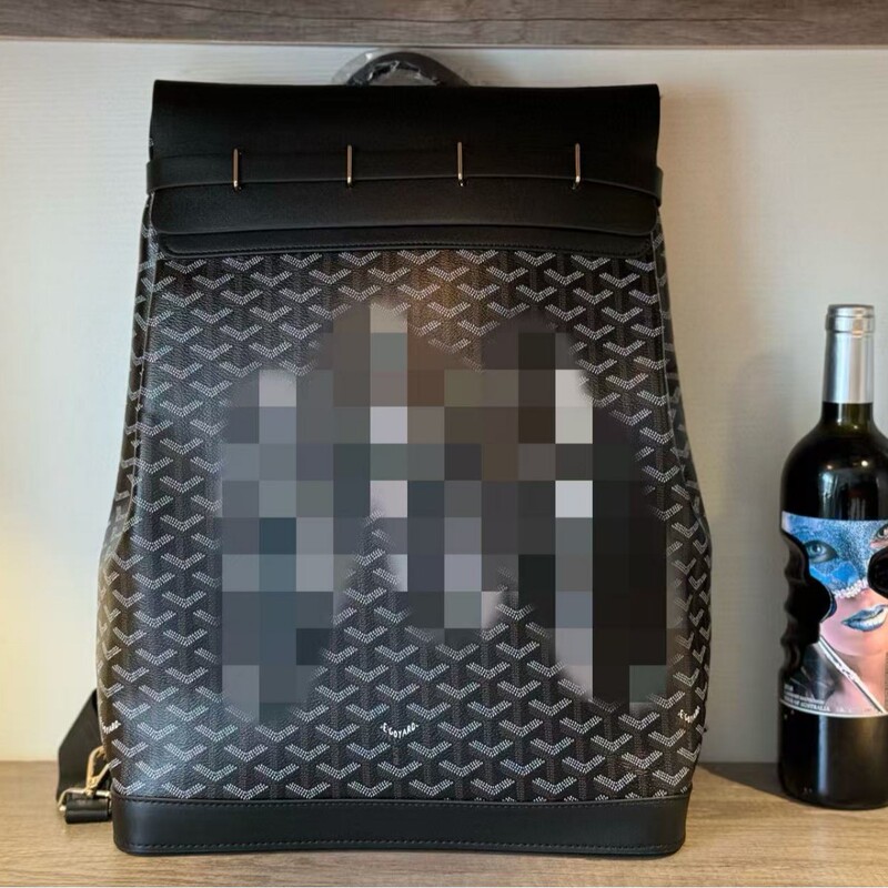 Goyard Men's Backpack Alpin Classic Y-Pattern Printed Cowhide Flip Dog Tooth Large-Capacity Commuter Bag