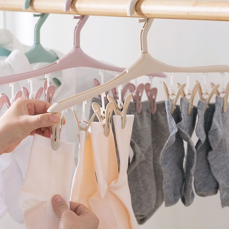 8 clip hebilla a prueba de viento multifuncional ropa de bebé percha ropa de plástico tendedero calcetines ropa interior percha