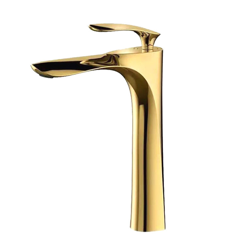 Grifo de lavabo dorado de cobre transfronterizo, baño de lujo ligero cepillado en caliente y frío, alto, negro, blanco, gris, dragón