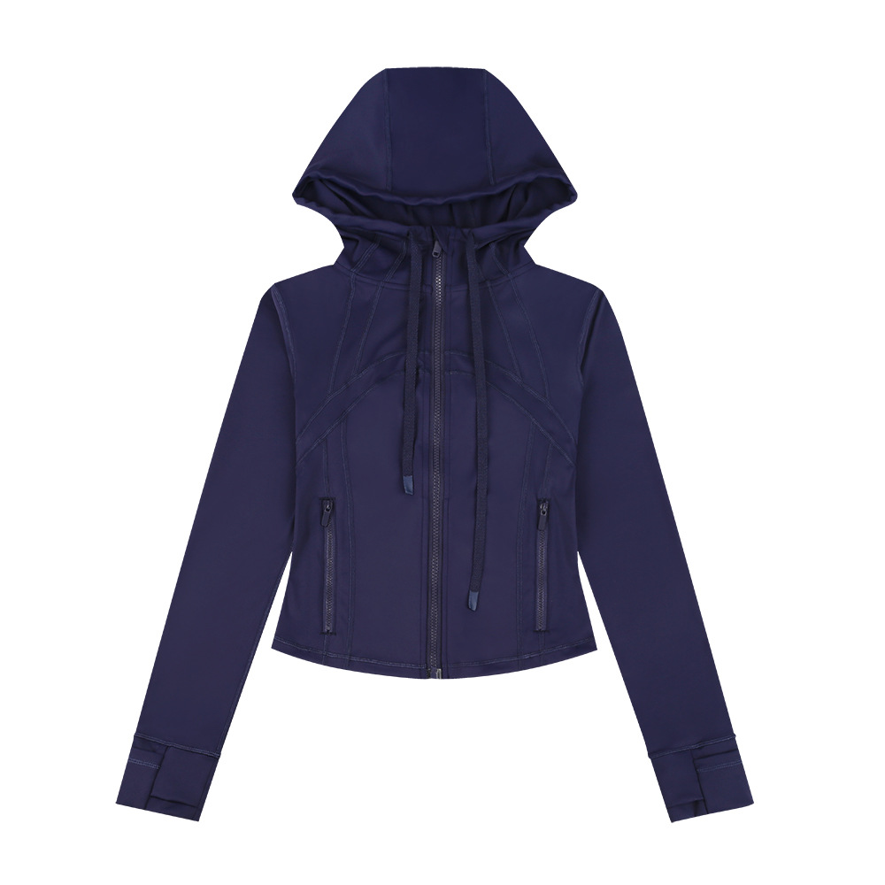 Women's Lightweight Hooded Zip-Up Jacket For Running, Yoga & Gym - Slim Fit Breathable Athletic Top With Moisture-Wicking Fabric_ecoleips.com